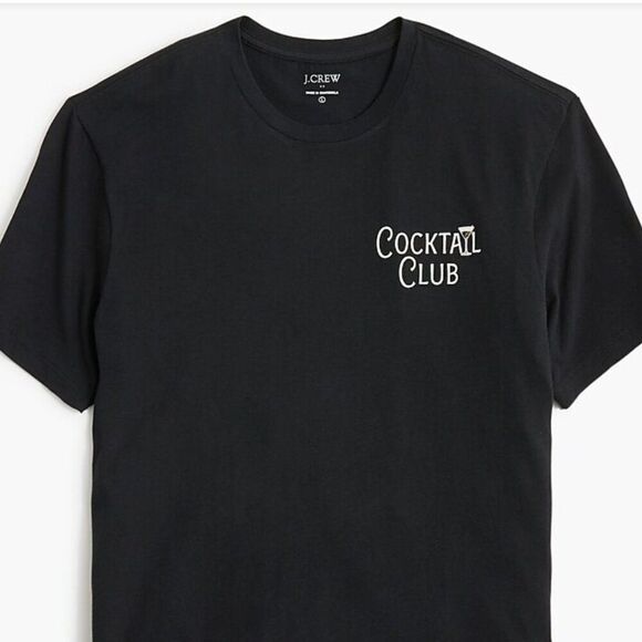 J. Crew Factory CF260 "Cocktail club" graphic tee Black NWT size xl - Picture 1 of 8